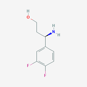 molecular formula C9H11F2NO B13090201 (3R)-3-amino-3-(3,4-difluorophenyl)propan-1-ol 