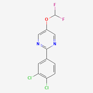 molecular formula C11H6Cl2F2N2O B13090205 2-(3,4-Dichlorophenyl)-5-(difluoromethoxy)pyrimidine 