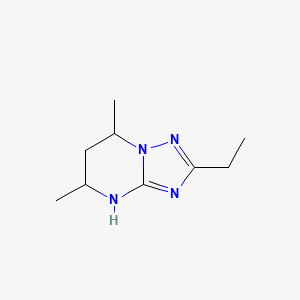 molecular formula C9H16N4 B13090227 2-ethyl-5,7-dimethyl-4H,5H,6H,7H-[1,2,4]triazolo[1,5-a]pyrimidine 