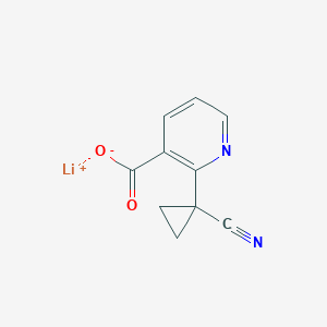 molecular formula C10H7LiN2O2 B13090232 Lithium 2-(1-cyanocyclopropyl)nicotinate 