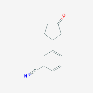 molecular formula C12H11NO B13090248 3-(3-Oxocyclopentyl)benzonitrile 