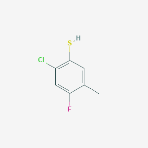 molecular formula C7H6ClFS B13090252 2-Chloro-4-fluoro-5-methylbenzenethiol 