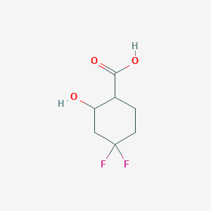 molecular formula C7H10F2O3 B13090272 4,4-Difluoro-2-hydroxy-cyclohexanecarboxylic acid 