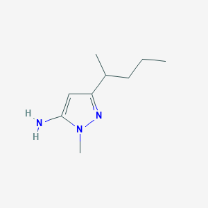 molecular formula C9H17N3 B13090278 1-methyl-3-(pentan-2-yl)-1H-pyrazol-5-amine 