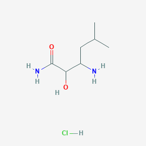 molecular formula C7H17ClN2O2 B13090296 3-Amino-2-hydroxy-5-methylhexanamide hydrochloride 