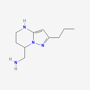 molecular formula C10H18N4 B13090299 {2-propyl-4H,5H,6H,7H-pyrazolo[1,5-a]pyrimidin-7-yl}methanamine 