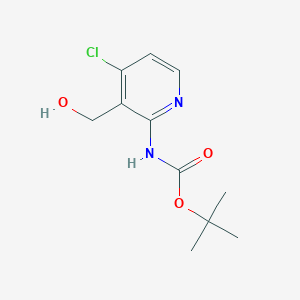 molecular formula C11H15ClN2O3 B13090323 tert-Butyl (4-chloro-3-(hydroxymethyl)pyridin-2-yl)carbamate 