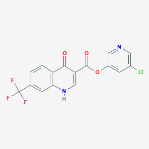 molecular formula C16H8ClF3N2O3 B13090350 5-Chloropyridin-3-yl 4-hydroxy-7-(trifluoromethyl)quinoline-3-carboxylate 