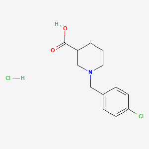 molecular formula C13H17Cl2NO2 B13090359 1-(4-Chlorobenzyl)piperidine-3-carboxylic acid hydrochloride 