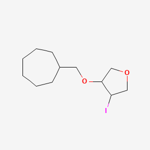 molecular formula C12H21IO2 B13090361 3-(Cycloheptylmethoxy)-4-iodooxolane 