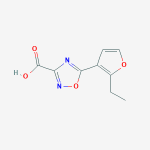 molecular formula C9H8N2O4 B13090370 5-(2-Ethylfuran-3-yl)-1,2,4-oxadiazole-3-carboxylic acid 