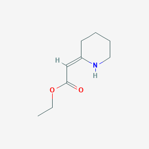 molecular formula C9H15NO2 B13090379 (Z)-Ethyl 2-(piperidin-2-ylidene)acetate 