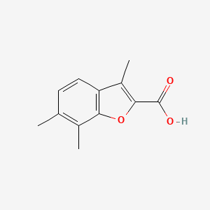 molecular formula C12H12O3 B1309039 Ácido 3,6,7-trimetilbenzofurano-2-carboxílico CAS No. 878417-05-1