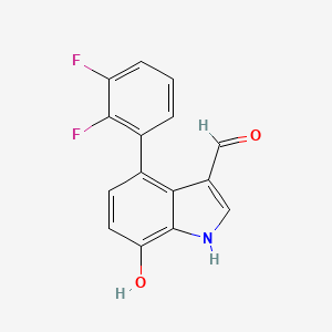 4-(2,3-Difluorophenyl)-7-hydroxy-1H-indole-3-carbaldehyde