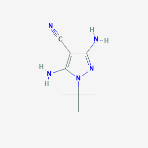 molecular formula C8H13N5 B13090407 3,5-Diamino-1-(tert-butyl)-1H-pyrazole-4-carbonitrile CAS No. 1390635-67-2