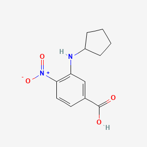 molecular formula C12H14N2O4 B13090434 3-(Cyclopentylamino)-4-nitrobenzoic acid 