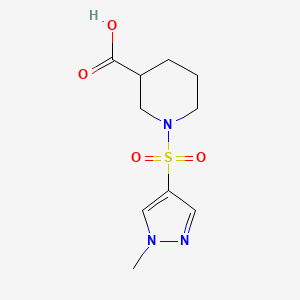 molecular formula C10H15N3O4S B1309057 1-(1-甲基-1H-吡唑-4-磺酰基)-哌啶-3-羧酸 CAS No. 957301-79-0