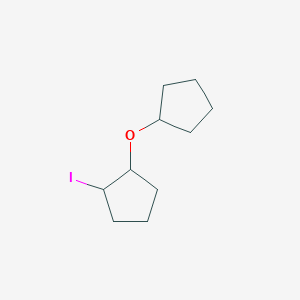 molecular formula C10H17IO B13090579 1-(Cyclopentyloxy)-2-iodocyclopentane 