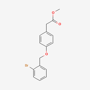 molecular formula C16H15BrO3 B13090590 Methyl 2-(4-((2-bromobenzyl)oxy)phenyl)acetate 