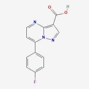 molecular formula C13H8FN3O2 B1309065 7-(4-氟苯基)-吡唑并[1,5-a]嘧啶-3-羧酸 CAS No. 870540-31-1