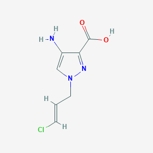 molecular formula C7H8ClN3O2 B13091072 4-Amino-1-(3-chloroprop-2-en-1-yl)-1H-pyrazole-3-carboxylic acid 