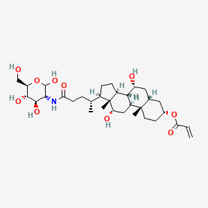 (3R,5R,7R,8R,9S,10S,12S,13R,14S,17R)-7,12-Dihydroxy-10,13-dimethyl-17-((2R)-5-oxo-5-(((3R,4R,5S,6R)-2,4,5-trihydroxy-6-(hydroxymethyl)tetrahydro-2H-pyran-3-yl)amino)pentan-2-yl)hexadecahydro-1H-cyclopenta[a]phenanthren-3-yl acrylate