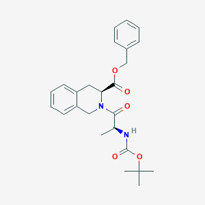 molecular formula C25H30N2O5 B130913 benzyl (3S)-2-[(2S)-2-[(2-methylpropan-2-yl)oxycarbonylamino]propanoyl]-3,4-dihydro-1H-isoquinoline-3-carboxylate CAS No. 92829-12-4
