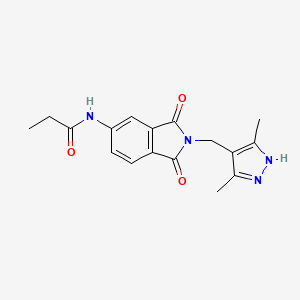 N-(2-((3,5-dimethyl-1H-pyrazol-4-yl)methyl)-1,3-dioxoisoindolin-5-yl)propionamide