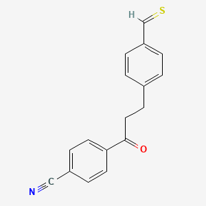 4-[3-(4-Methanethioylphenyl)propanoyl]benzonitrile