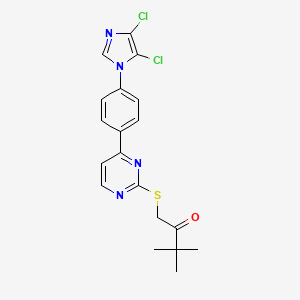 1-[4-[4-(4,5-Dichloroimidazol-1-yl)phenyl]pyrimidin-2-yl]sulfanyl-3,3-dimethylbutan-2-one