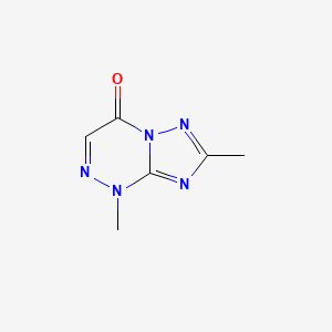 molecular formula C6H7N5O B13091497 [1,2,4]Triazolo[5,1-c][1,2,4]triazin-4(1H)-one, 1,7-dimethyl- CAS No. 61402-43-5