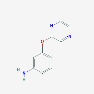 molecular formula C10H9N3O B1309185 3-(吡嗪-2-氧基)苯胺 CAS No. 633300-16-0
