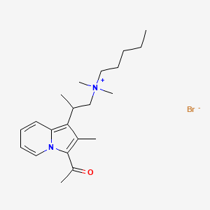 (2-(3-Acetyl-2-methyl-1-indolizinyl)-2-methylethyl)dimethylpentylammonium bromide