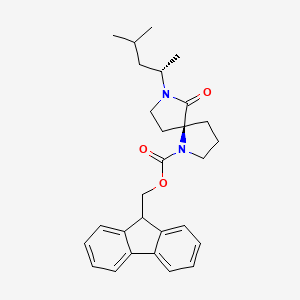 (2S)-2-((5S)-1-[(9H-Fluoren-9-yl-methoxy)carbonyl]-6-oxo-1,7-diazaspiro[4.4]non-7-yl)-4-methylpentan