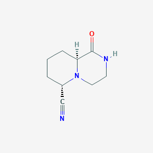 molecular formula C9H13N3O B13092155 (6S,9AS)-1-oxooctahydro-1H-pyrido[1,2-a]pyrazine-6-carbonitrile 