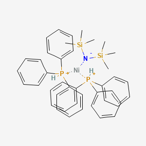 molecular formula C42H50NNiP2Si2+ B13092160 [1,1,1-Trimethyl-N-(trimethylsilyl)silanaminato]bis(triphenylphosphine)nickel 