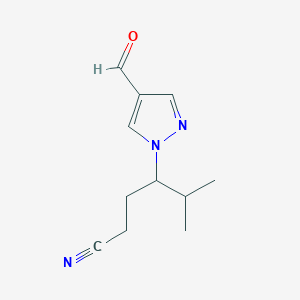 4-(4-Formyl-1H-pyrazol-1-yl)-5-methylhexanenitrile