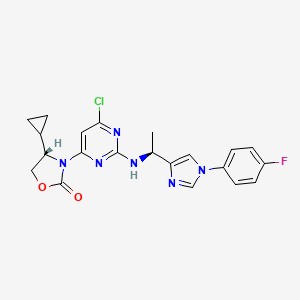 (S)-3-(6-Chloro-2-(((S)-1-(1-(4-fluorophenyl)-1H-imidazol-4-yl)ethyl)amino)pyrimidin-4-yl)-4-cyclopropyloxazolidin-2-one