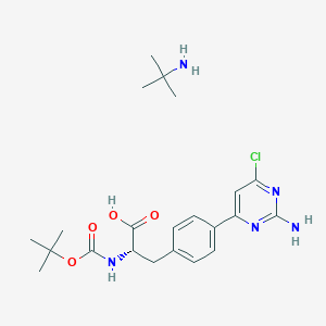 (2S)-3-[4-(2-amino-6-chloropyrimidin-4-yl)phenyl]-2-[(2-methylpropan-2-yl)oxycarbonylamino]propanoic acid;2-methylpropan-2-amine