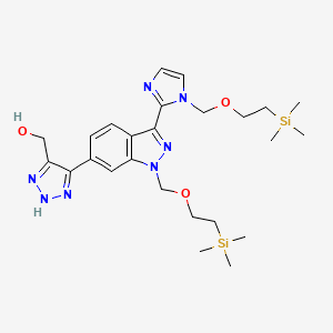 (5-(1-((2-(Trimethylsilyl)ethoxy)methyl)-3-(1-((2-(trimethylsilyl)ethoxy)methyl)-1H-imidazol-2-yl)-1H-indazol-6-yl)-2H-1,2,3-triazol-4-yl)methanol