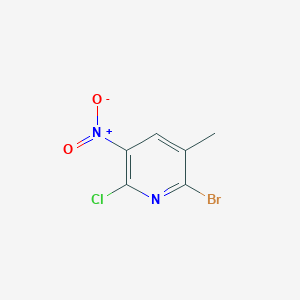 molecular formula C6H4BrClN2O2 B13092279 2-Bromo-6-chloro-3-methyl-5-nitropyridine 