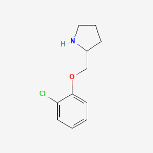 molecular formula C11H14ClNO B13092359 2-(2-Chlorophenoxymethyl)pyrrolidine 