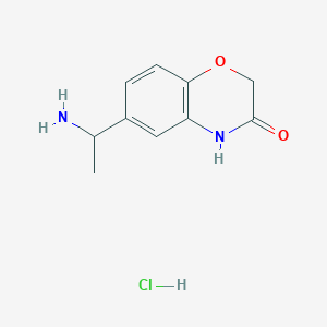 molecular formula C10H13ClN2O2 B13092710 6-(1-Aminoethyl)-2H-benzo[b][1,4]oxazin-3(4H)-one hydrochloride 