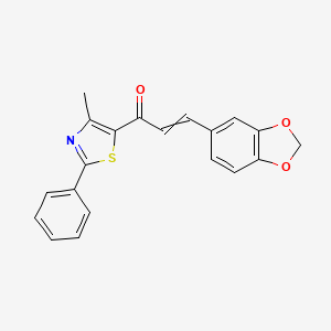 (E)-3-(1,3-benzodioxol-5-yl)-1-(4-methyl-2-phenyl-1,3-thiazol-5-yl)-2-propen-1-one