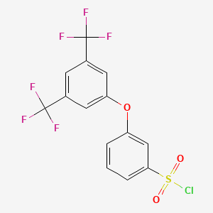 molecular formula C14H7ClF6O3S B13093001 3-(3,5-Bis(trifluoromethyl)phenoxy)benzene-1-sulfonyl chloride 