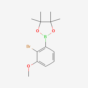 molecular formula C13H18BBrO3 B13093005 2-(2-Bromo-3-methoxyphenyl)-4,4,5,5-tetramethyl-1,3,2-dioxaborolane 