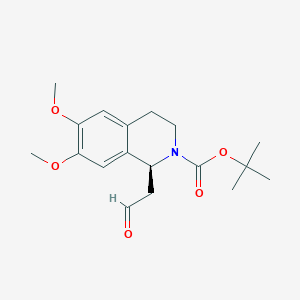 molecular formula C18H25NO5 B13093062 tert-butyl (1S)-6,7-dimethoxy-1-(2-oxoethyl)-3,4-dihydro-1H-isoquinoline-2-carboxylate 