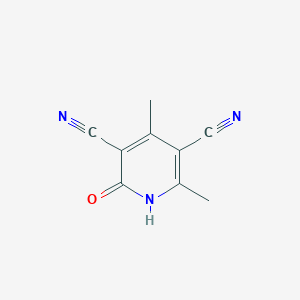 molecular formula C9H7N3O B13093063 4,6-Dimethyl-2-oxo-1,2-dihydropyridine-3,5-dicarbonitrile 