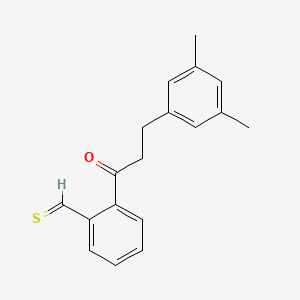 2-[3-(3,5-Dimethylphenyl)propanoyl]thiobenzaldehyde