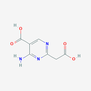 molecular formula C7H7N3O4 B13093386 4-Amino-2-(carboxymethyl)pyrimidine-5-carboxylic acid 